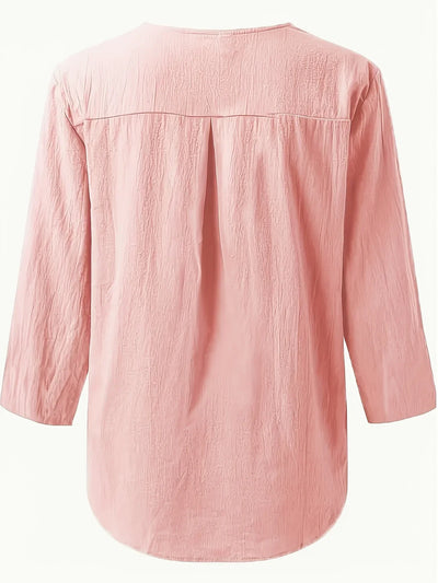 Mykaela – Chemise décontractée en coton et lin
