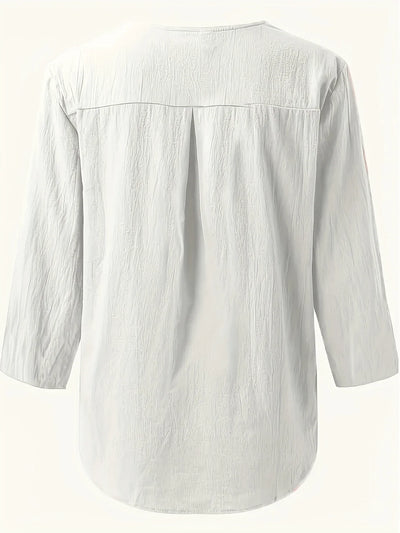 Mykaela – Chemise décontractée en coton et lin
