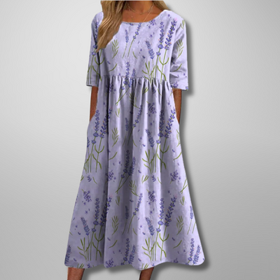 Wendy – Robe midi décontractée brodée