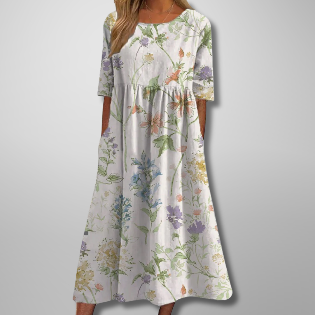Wendy – Robe midi décontractée brodée