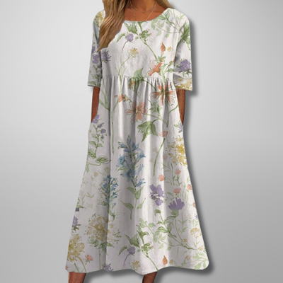 Wendy – Robe midi décontractée brodée