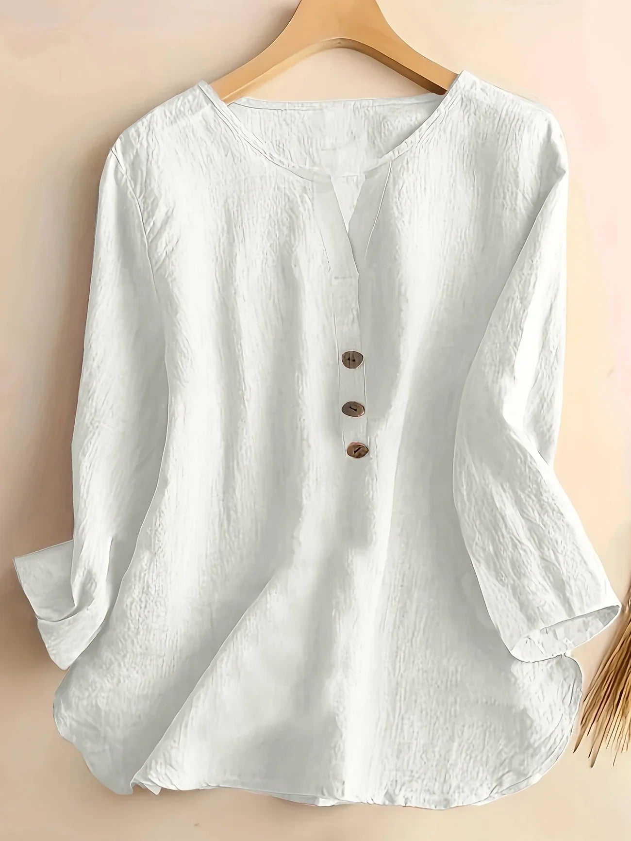 Mykaela – Chemise décontractée en coton et lin