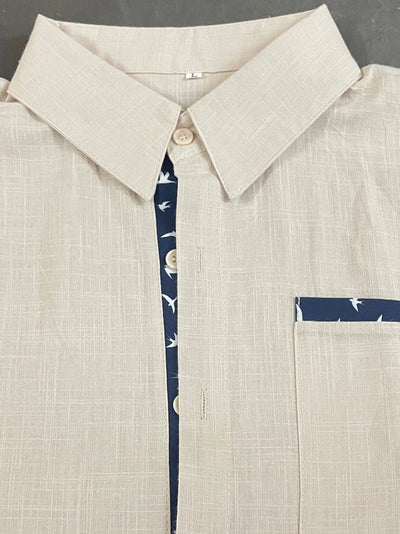 Trofim – Chemise Élégante et Mignonne avec Imprimés d'Oiseaux