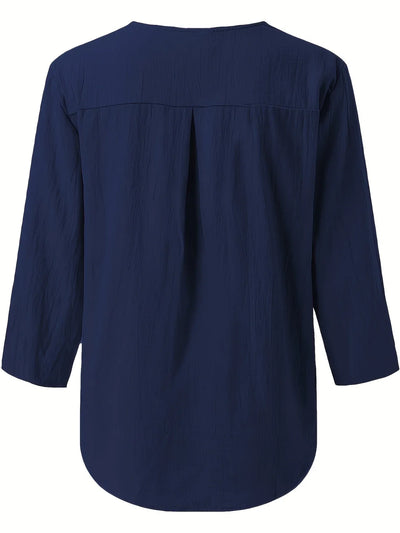 Mykaela – Chemise décontractée en coton et lin