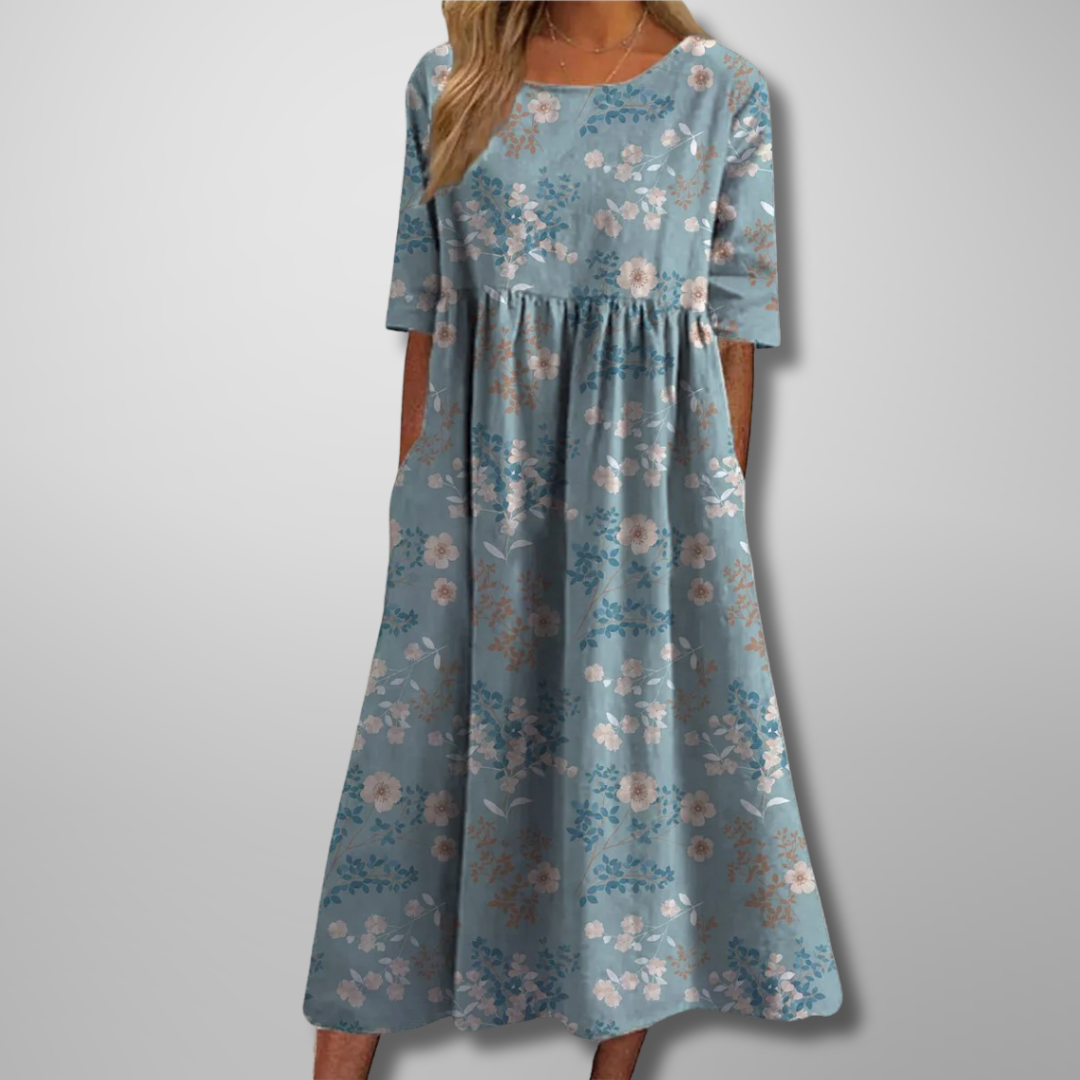 Wendy – Robe midi décontractée brodée