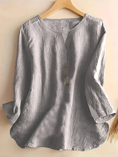 Mykaela – Chemise décontractée en coton et lin