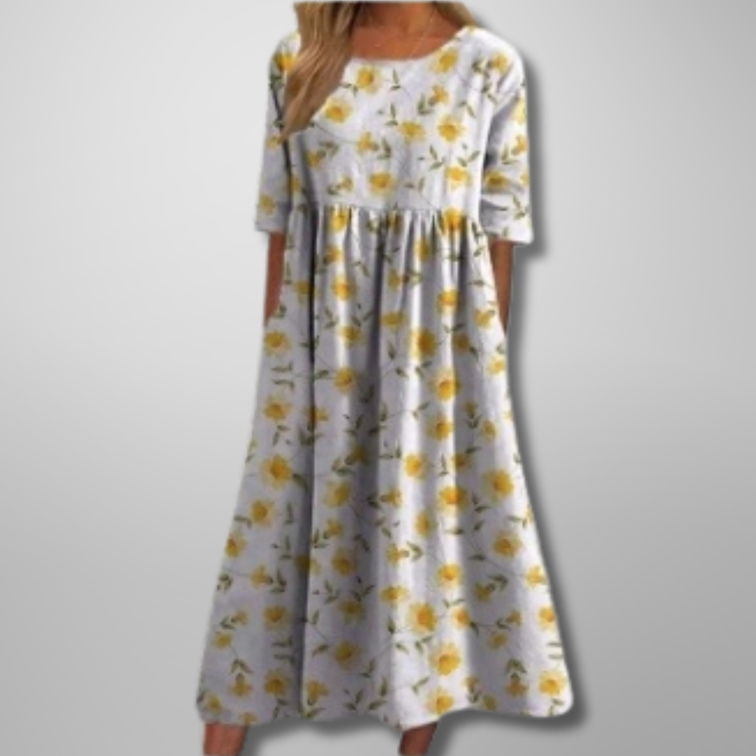 Wendy – Robe midi décontractée brodée