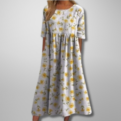 Wendy – Robe midi décontractée brodée
