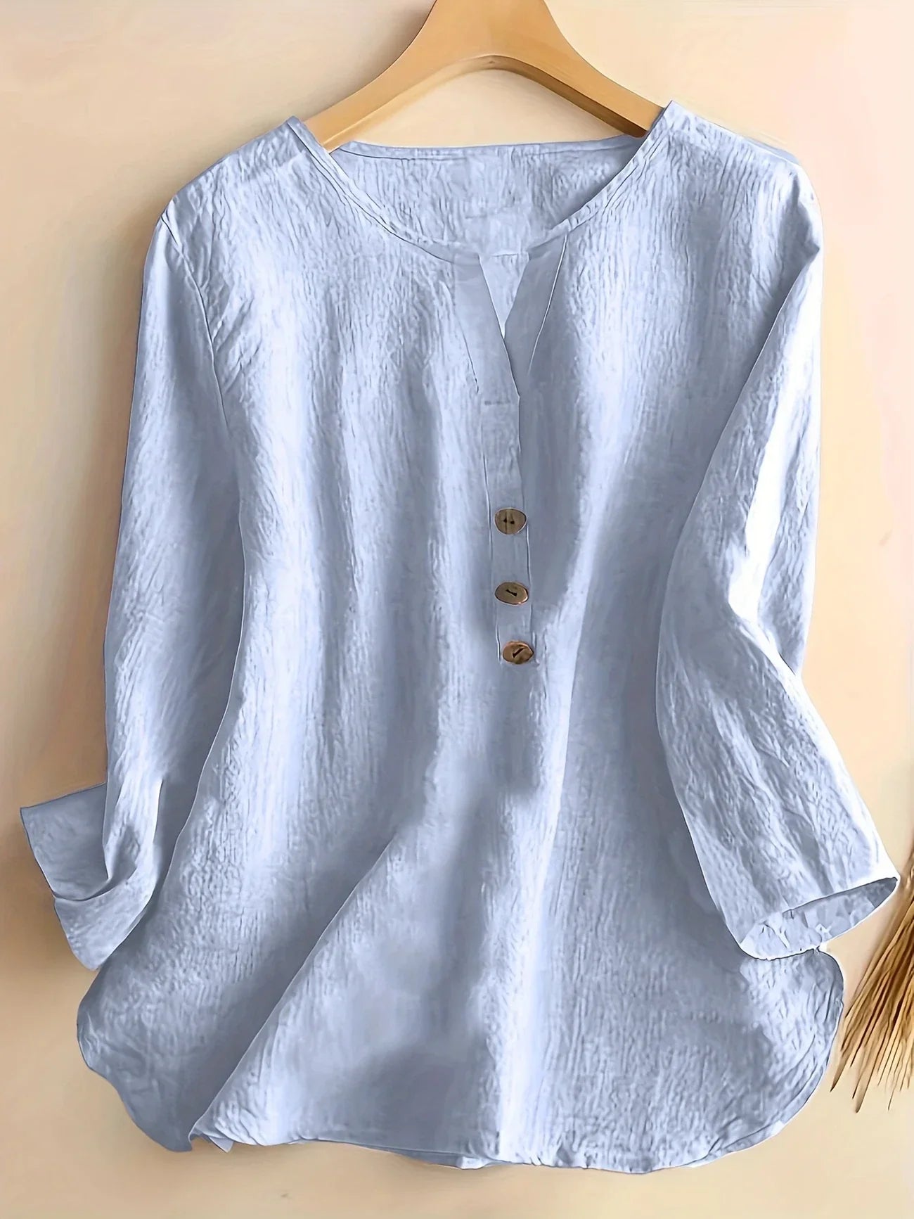 Mykaela – Chemise décontractée en coton et lin