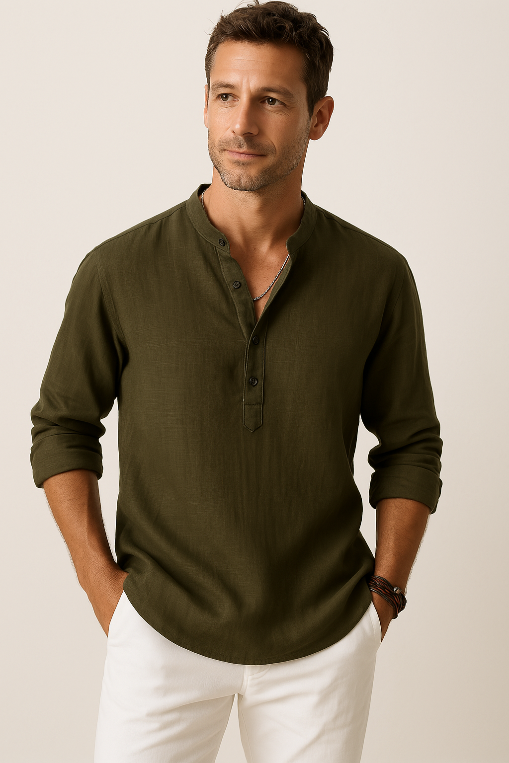 David - Chemise en lin pour homme