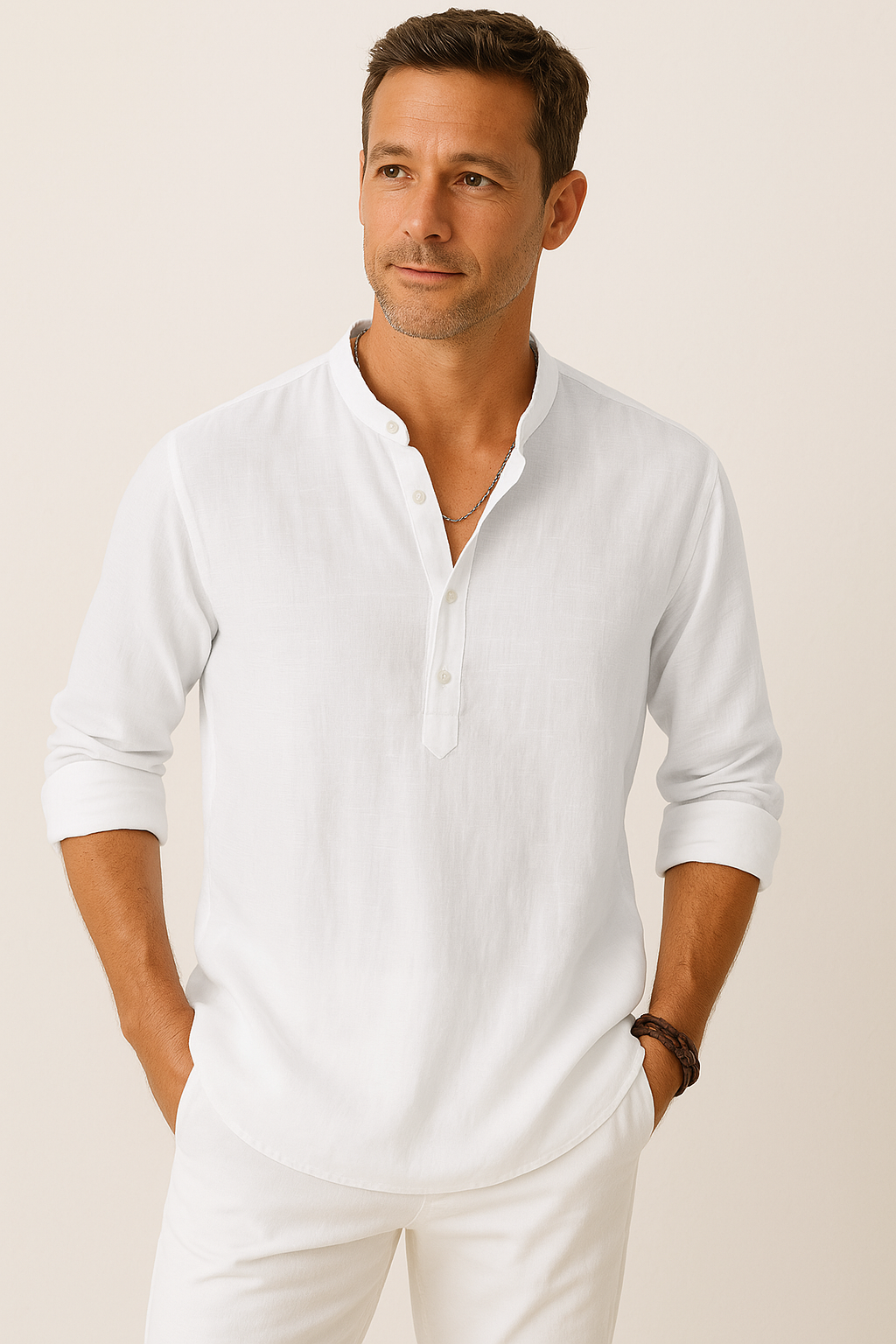 David - Chemise en lin pour homme