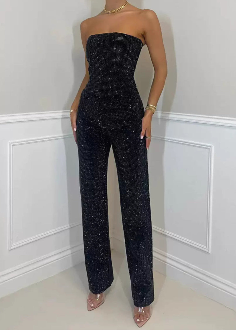 Juniper Diamanté Denim Corset & Jeans Set