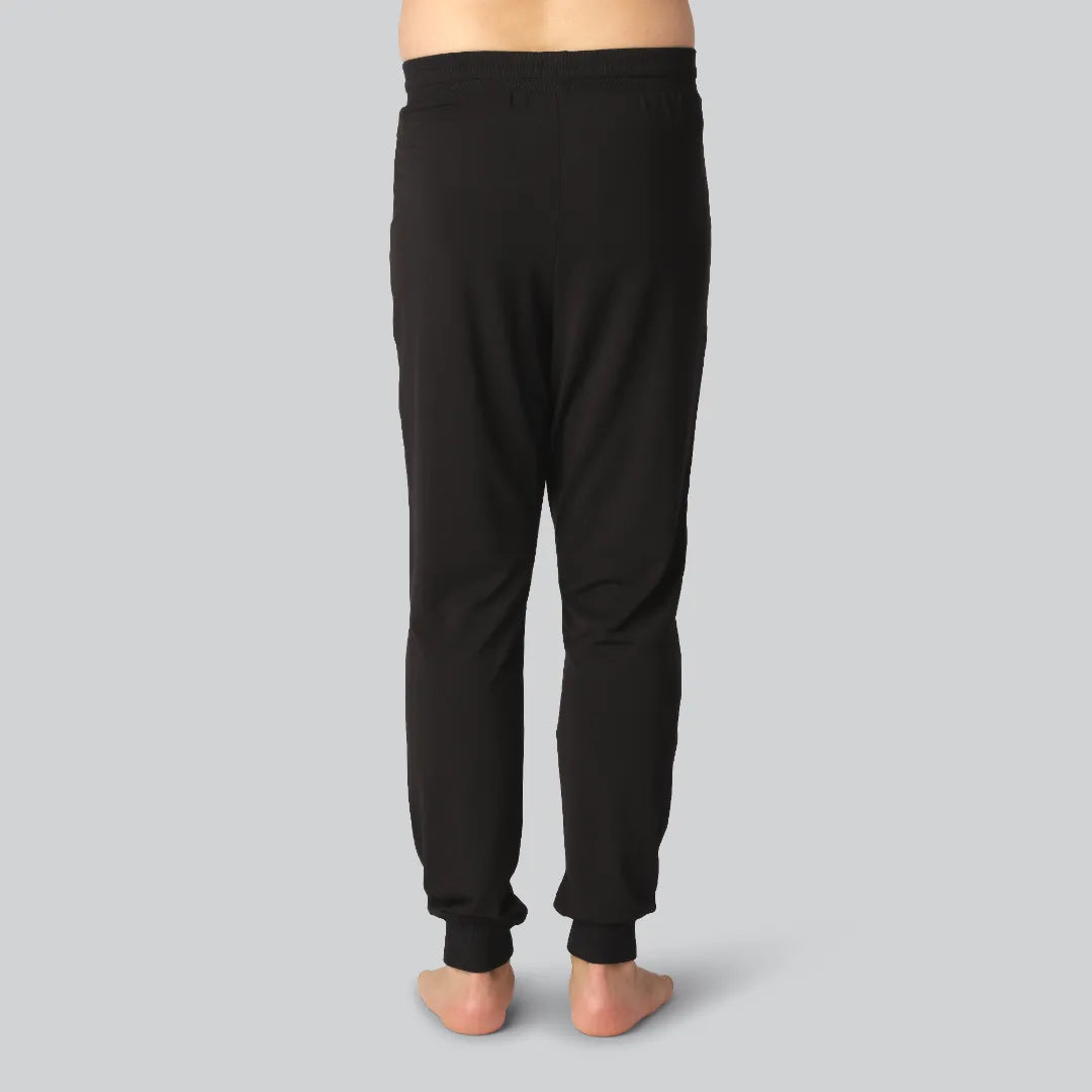 Pantalons de jogging en bambou noirs pour hommes