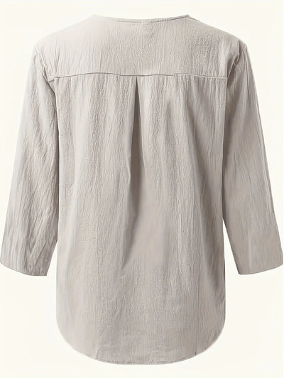 Mykaela – Chemise décontractée en coton et lin