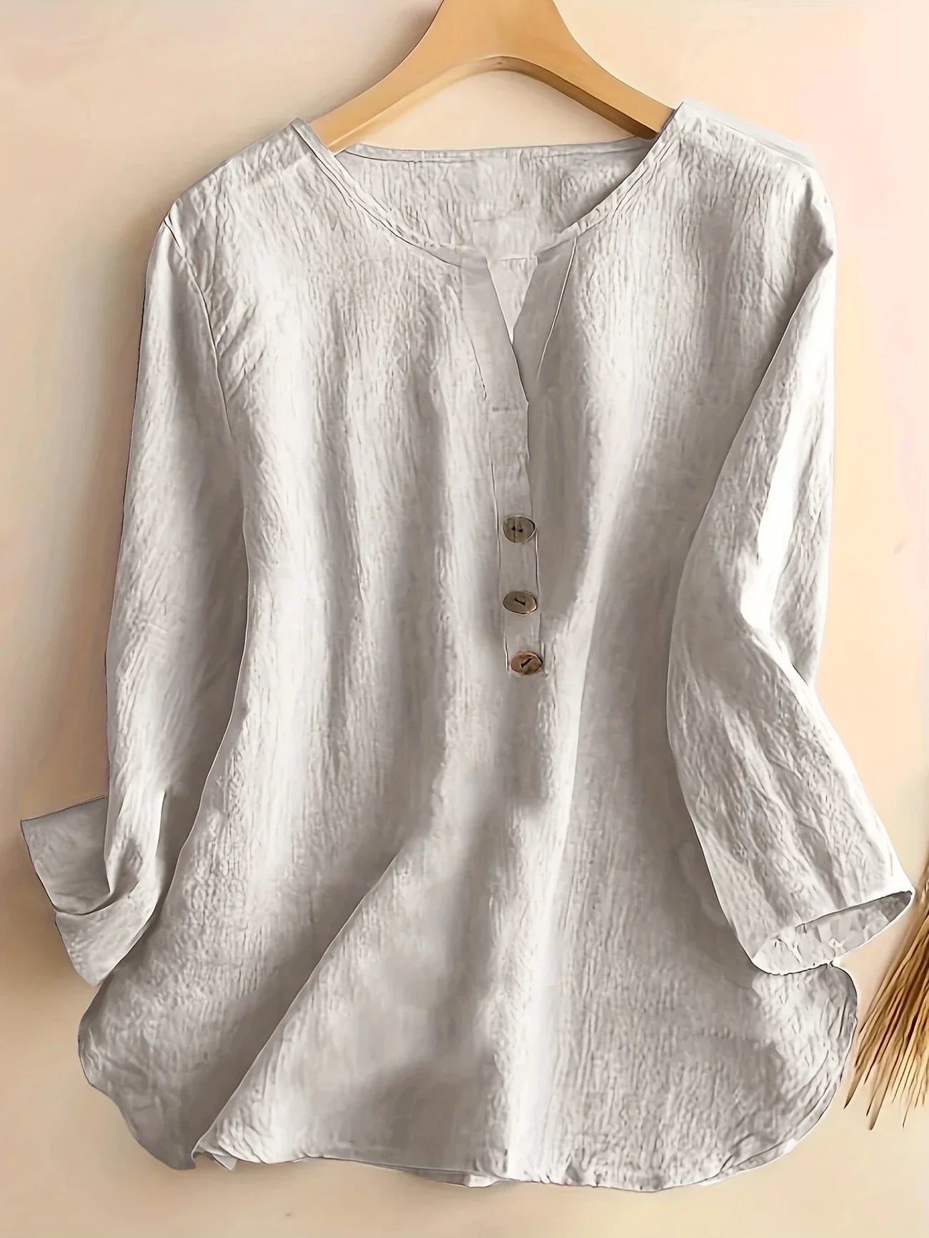 Mykaela – Chemise décontractée en coton et lin