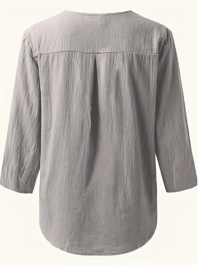 Mykaela – Chemise décontractée en coton et lin