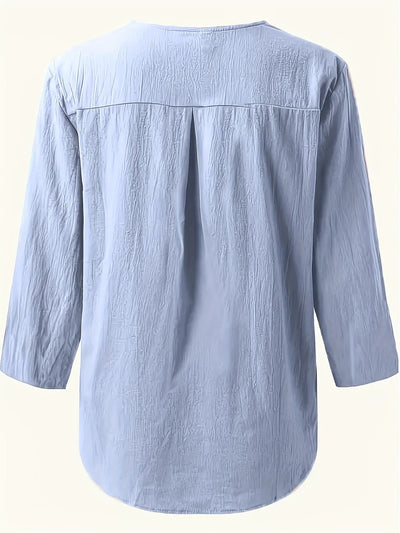 Mykaela – Chemise décontractée en coton et lin