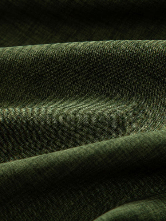 Chemise à Col Montant à Manches Courtes & Pantalons en Lin à Jambe Droite