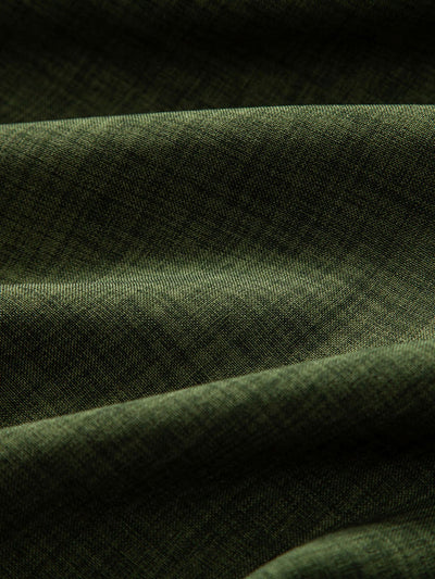 Chemise à Col Montant à Manches Courtes & Pantalons en Lin à Jambe Droite