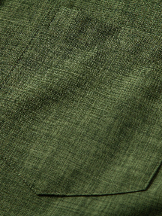 Chemise à Col Montant à Manches Courtes & Pantalons en Lin à Jambe Droite